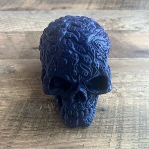Shiny Dark Purple 3-D Printed Skull with Spirits